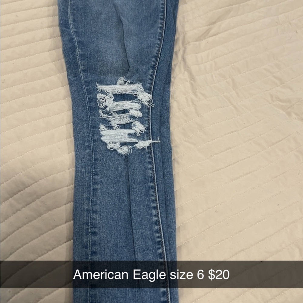 American Eagle Outfitters Ripped Blue Skinny Jeans